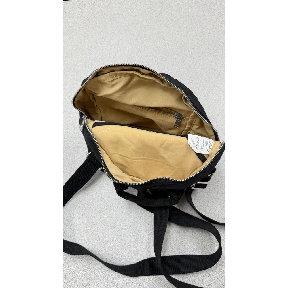 Lily & Drew Mini Backpack Black Nylon Small Travel Bag Adjustable Straps